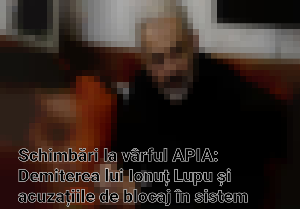 Schimbări la vârful APIA: Demiterea lui Ionuț Lupu și acuzațiile de blocaj în sistem