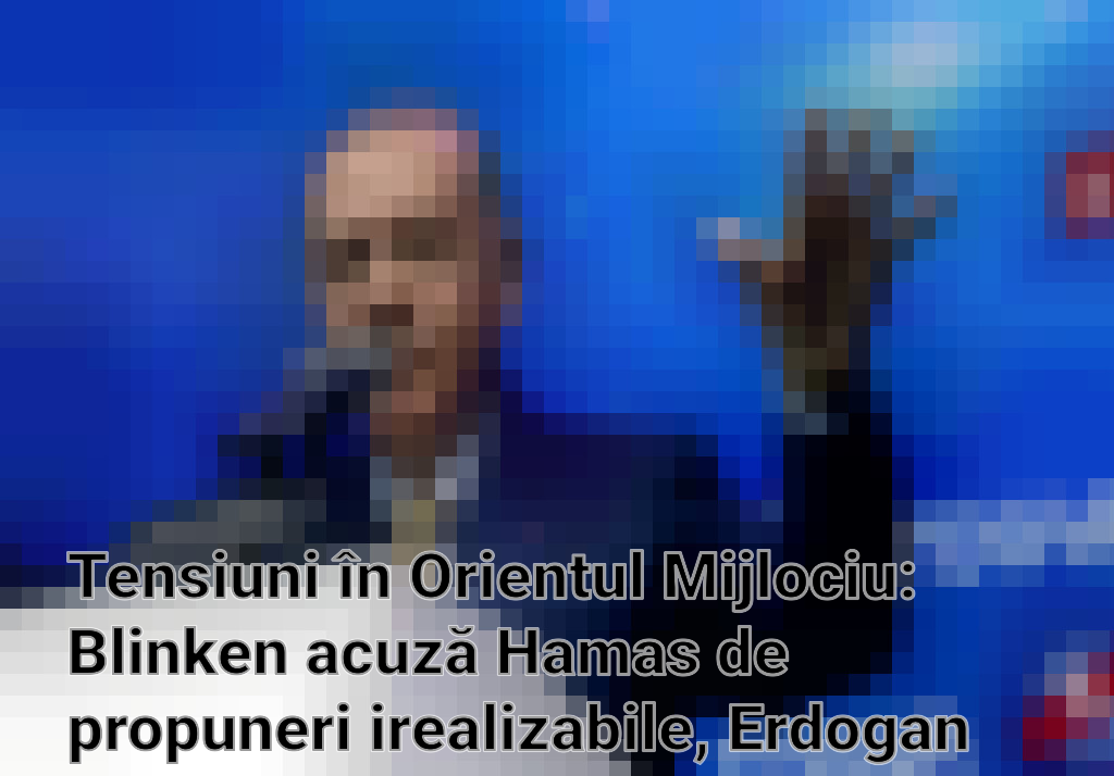 Tensiuni în Orientul Mijlociu: Blinken acuză Hamas de propuneri irealizabile, Erdogan critică SUA pentru complicitate