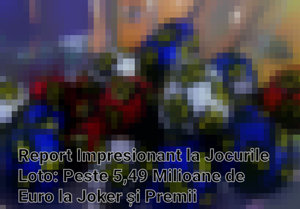 Report Impresionant la Jocurile Loto: Peste 5,49 Milioane de Euro la Joker și Premii Substanțiale la Alte Categorii